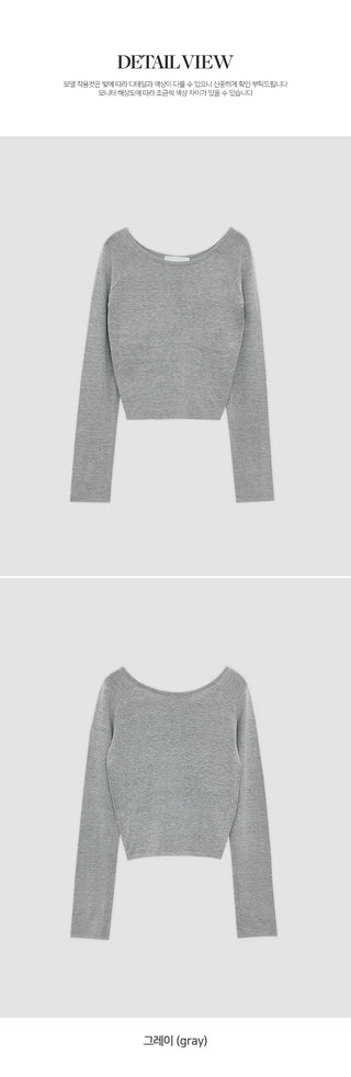 Belint U neck Slim Fit Long Sleeve Knit