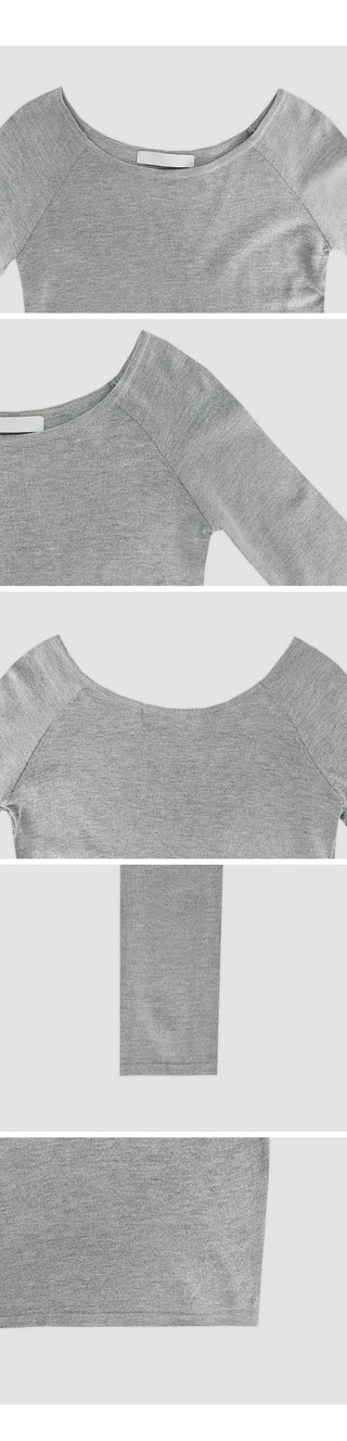 Belint U neck Slim Fit Long Sleeve Knit