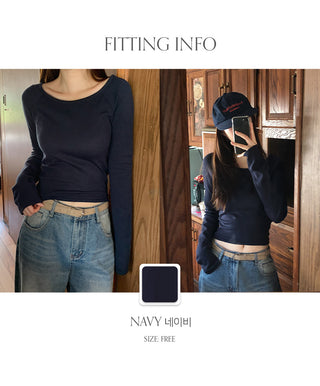 Belint U neck Slim Fit Long Sleeve Knit