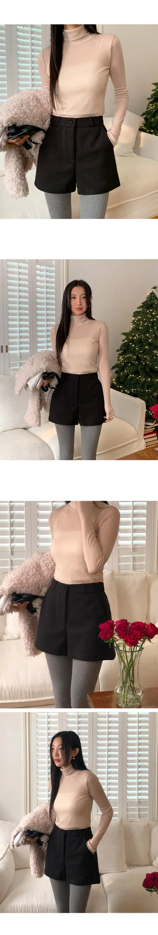 Codewin Fleece lined Spandex High waisted Shorts