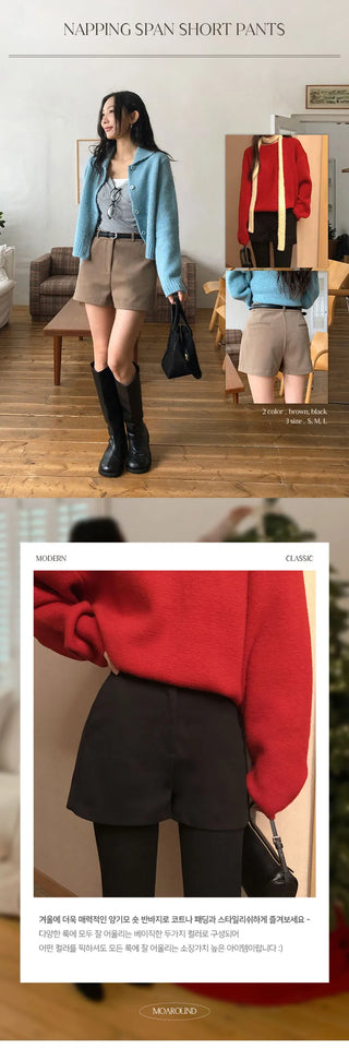 Codewin Fleece lined Spandex High waisted Shorts