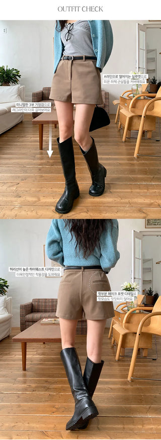 Codewin Fleece lined Spandex High waisted Shorts