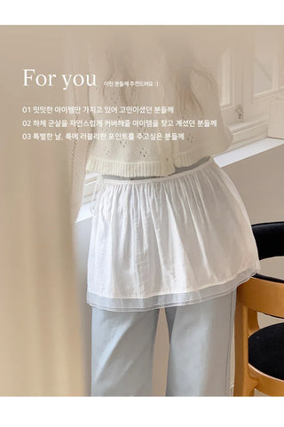 Princo A line Silk String Layered Mini Skirt