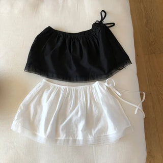Princo A line Silk String Layered Mini Skirt