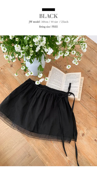 Princo A line Silk String Layered Mini Skirt