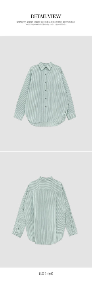 Sevoir Loose Fit Striped Asymmetrical Shirt