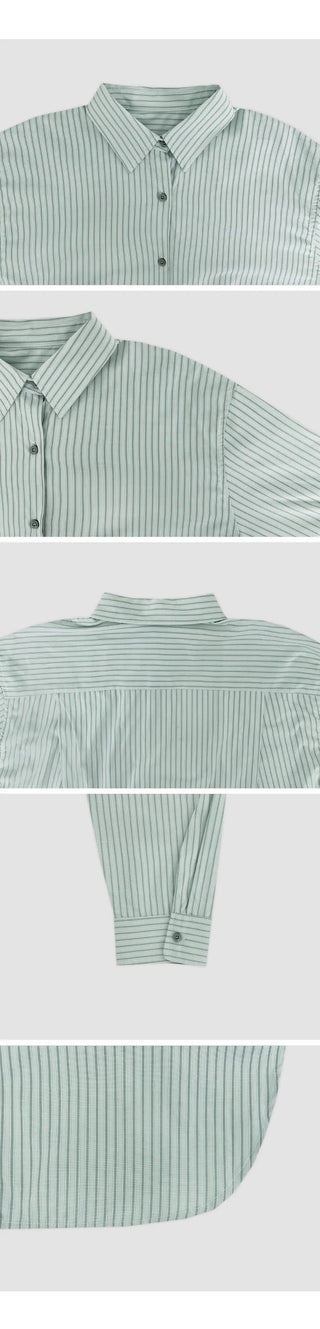 Sevoir Loose Fit Striped Asymmetrical Shirt