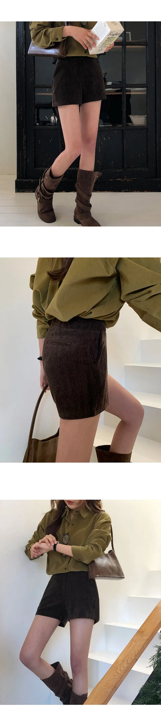 Swindell A line Herringbone Corduroy Shorts