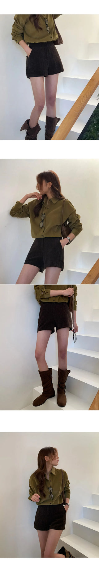 Swindell A line Herringbone Corduroy Shorts