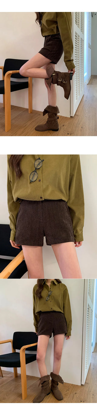 Swindell A line Herringbone Corduroy Shorts