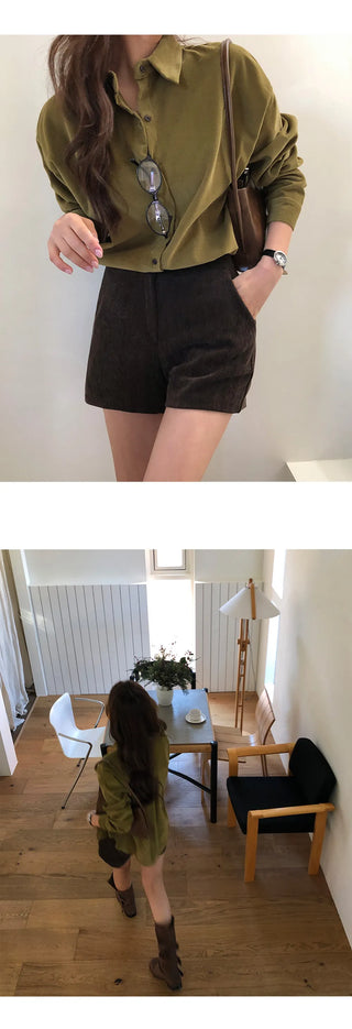 Swindell A line Herringbone Corduroy Shorts