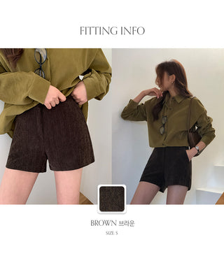 Swindell A line Herringbone Corduroy Shorts