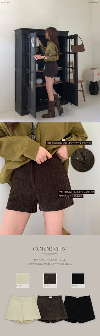 Swindell A line Herringbone Corduroy Shorts