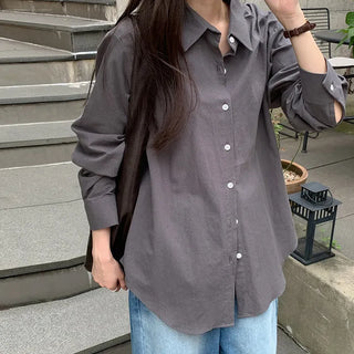 Serha Basic Cotton Long Sleeve Shirt