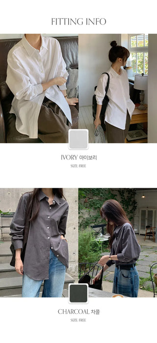 Serha Basic Cotton Long Sleeve Shirt