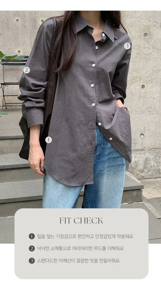 Serha Basic Cotton Long Sleeve Shirt