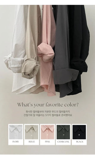 Serha Basic Cotton Long Sleeve Shirt