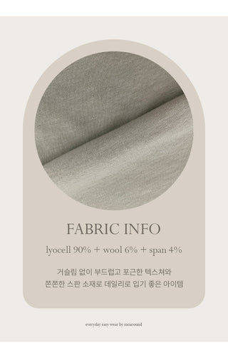 Blenin Wool Lyocell Wavy Long Sleeve T shirt