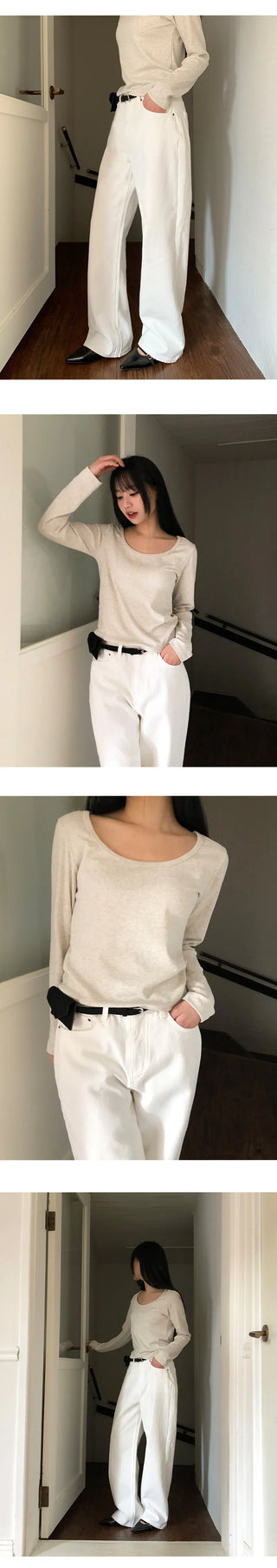 Claw Brushed Semi Wide Cotton Pants