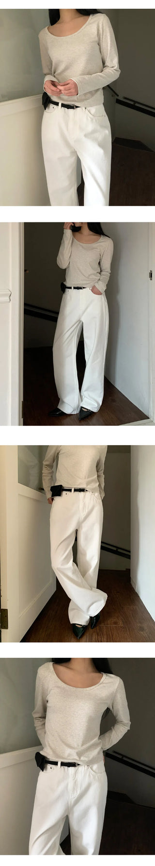 Claw Brushed Semi Wide Cotton Pants