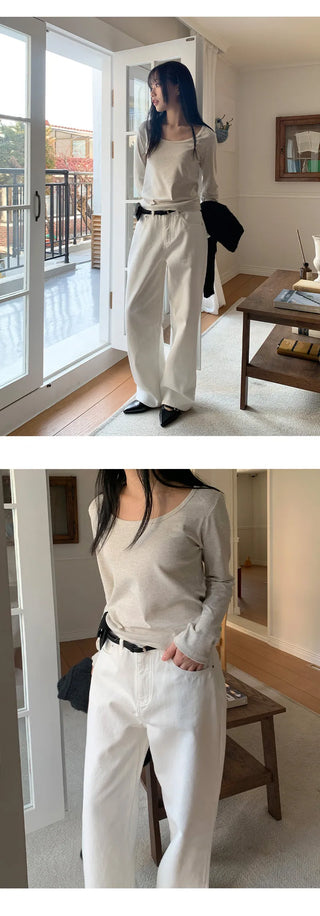 Claw Brushed Semi Wide Cotton Pants