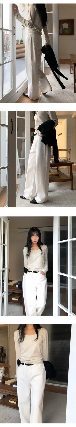 Claw Brushed Semi Wide Cotton Pants