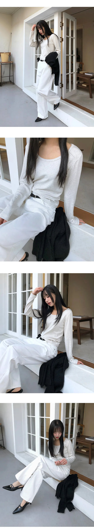 Claw Brushed Semi Wide Cotton Pants
