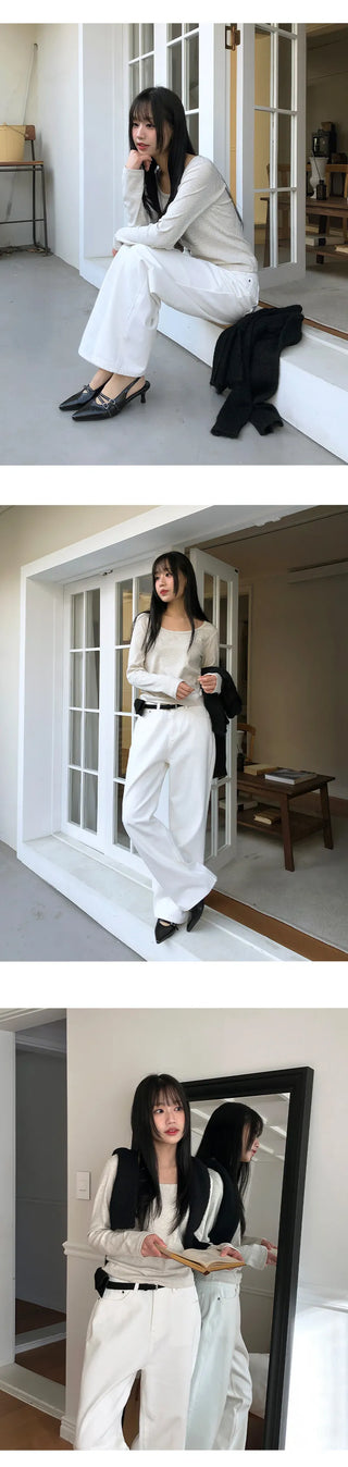 Claw Brushed Semi Wide Cotton Pants