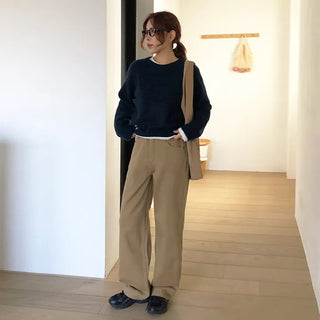 Claw Brushed Semi Wide Cotton Pants