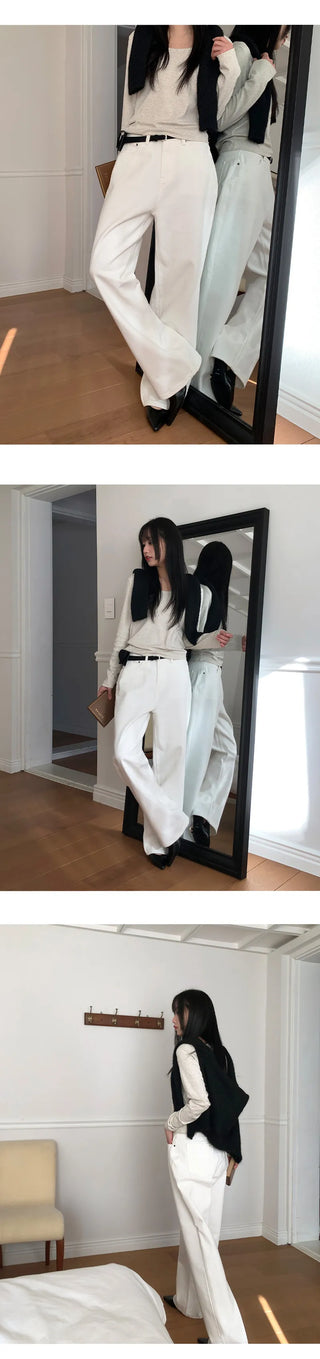 Claw Brushed Semi Wide Cotton Pants