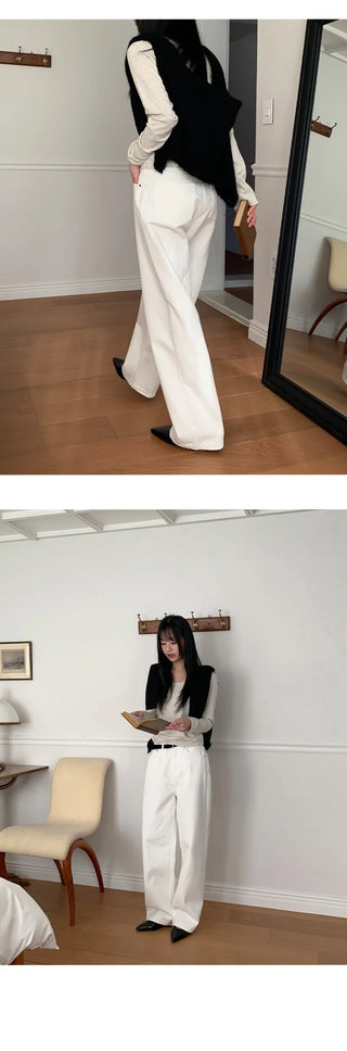 Claw Brushed Semi Wide Cotton Pants