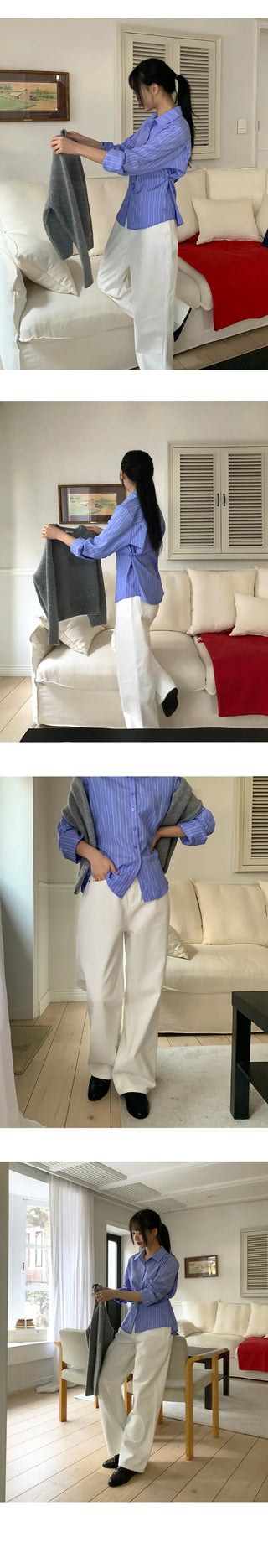 Claw Brushed Semi Wide Cotton Pants