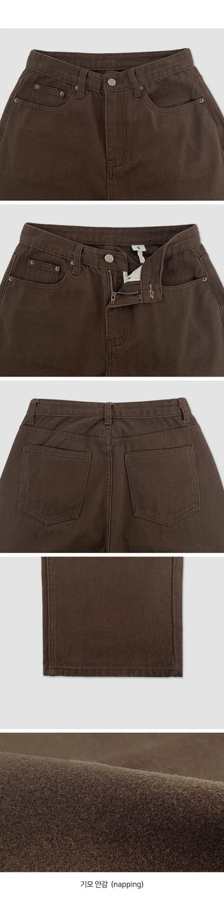 Claw Brushed Semi Wide Cotton Pants