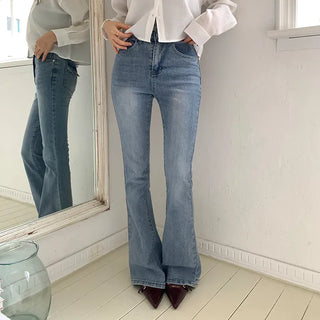 Teens Back Pocket Stretch Bootcut Denim Cotton Pants
