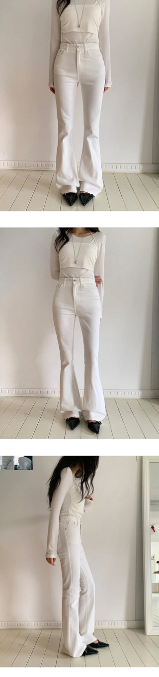 Teens Back Pocket Stretch Bootcut Denim Cotton Pants