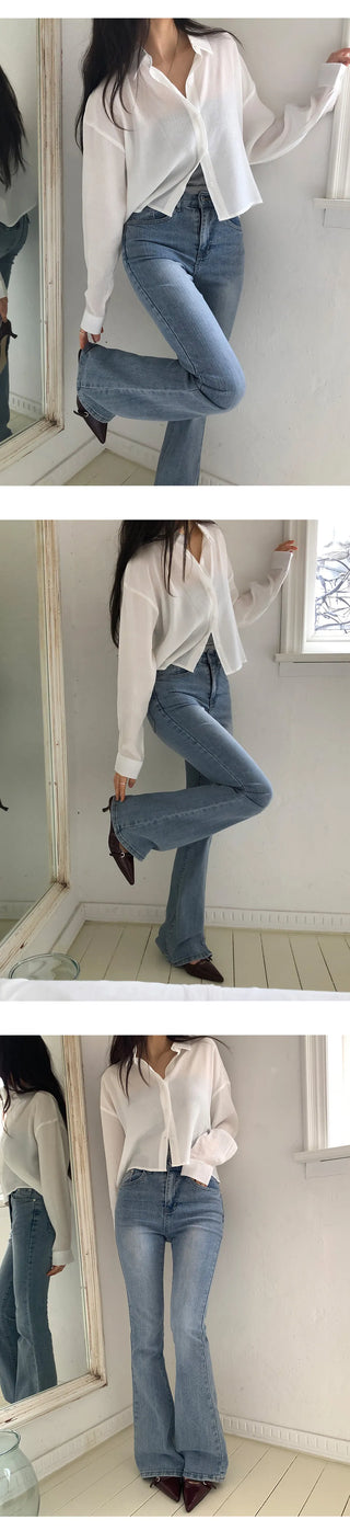 Teens Back Pocket Stretch Bootcut Denim Cotton Pants