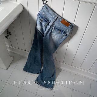 Teens Back Pocket Stretch Bootcut Denim Cotton Pants