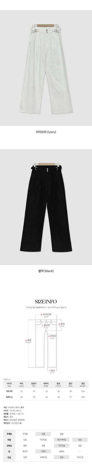 Eblan Bijo Two Button Pintuck Wide Pants