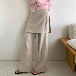 Hayville Wrap Skirt Layered Wide Slacks