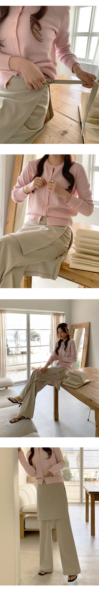 Hayville Wrap Skirt Layered Wide Slacks