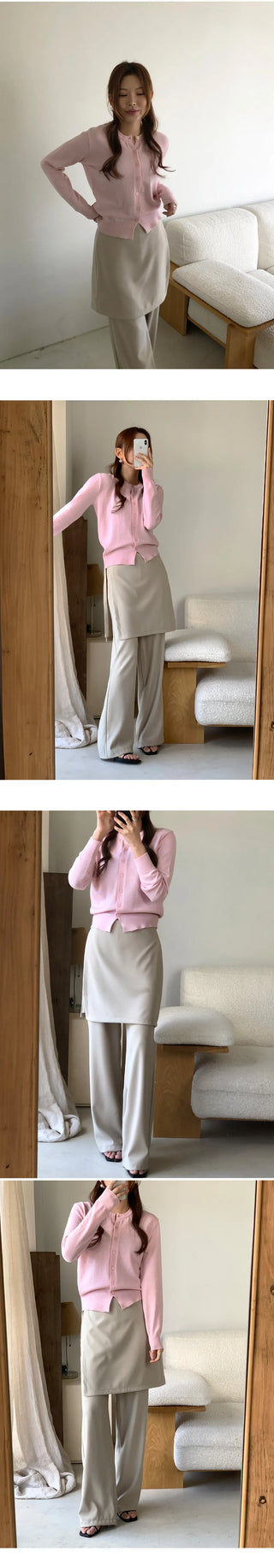 Hayville Wrap Skirt Layered Wide Slacks