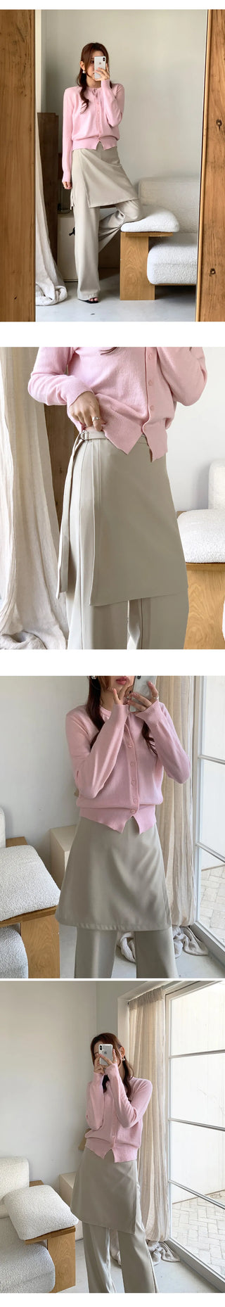 Hayville Wrap Skirt Layered Wide Slacks