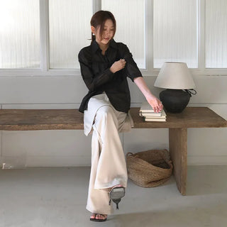 Hayville Wrap Skirt Layered Wide Slacks