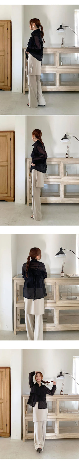 Hayville Wrap Skirt Layered Wide Slacks