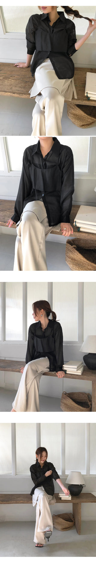 Hayville Wrap Skirt Layered Wide Slacks