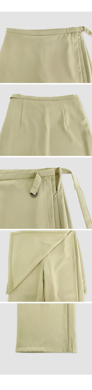Hayville Wrap Skirt Layered Wide Slacks