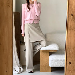 Hayville Wrap Skirt Layered Wide Slacks