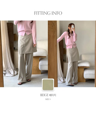Hayville Wrap Skirt Layered Wide Slacks