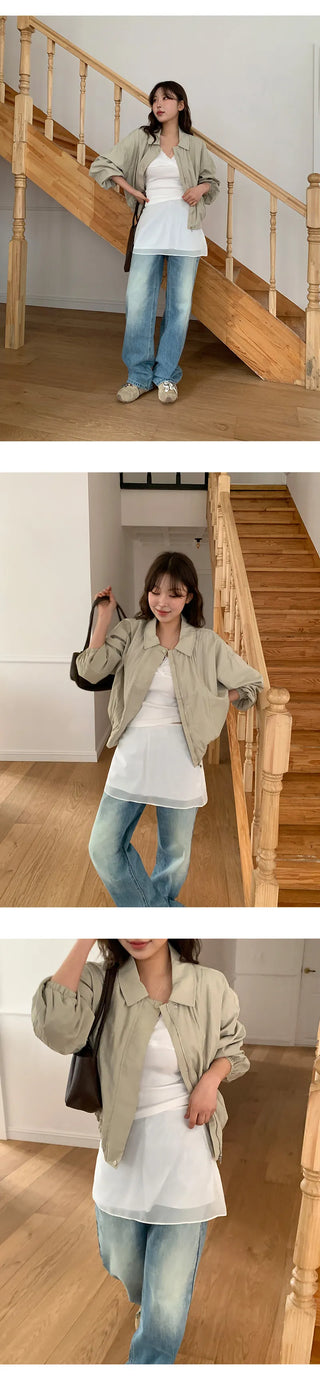 Orangee Vintage Washed Wide Denim Pants
