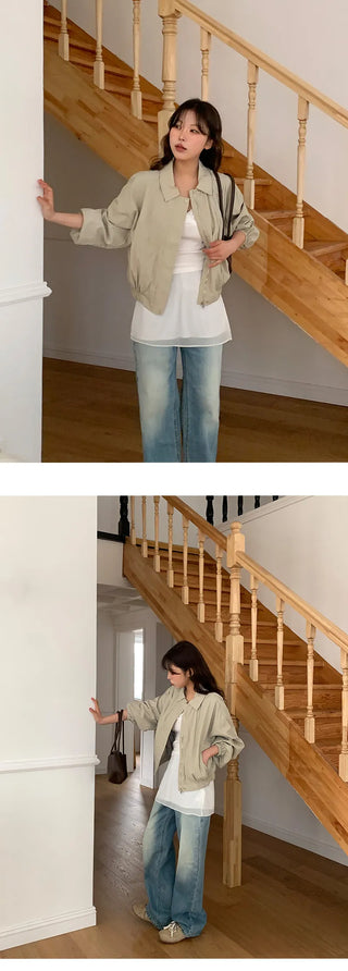 Orangee Vintage Washed Wide Denim Pants